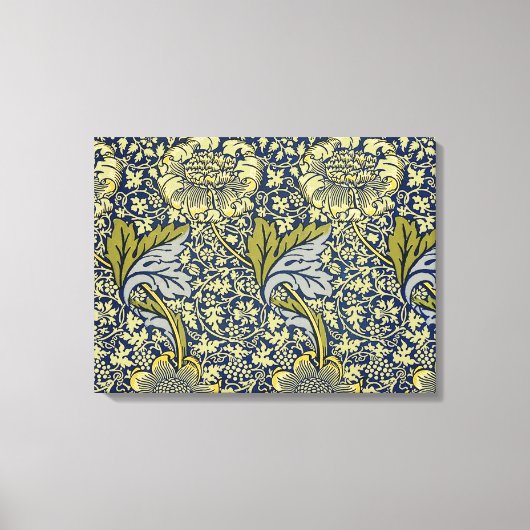 William Morris Kennet Floral Behang Blauw Canvas Afdruk (Voorkant)