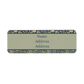 William Morris Kennet Floral Behang Blauw Etiket (Voorkant)