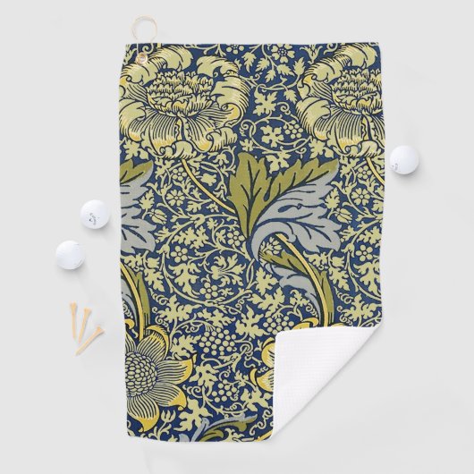 William Morris Kennet Floral Behang Blauw Golfhanddoek (Insitu)