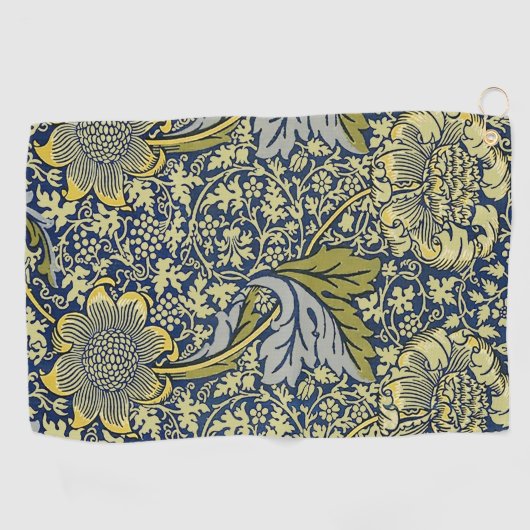 William Morris Kennet Floral Behang Blauw Golfhanddoek (Horizontaal)