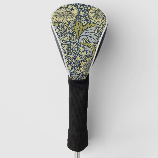 William Morris Kennet Floral Behang Blauw Golfheadcover (Voorkant)