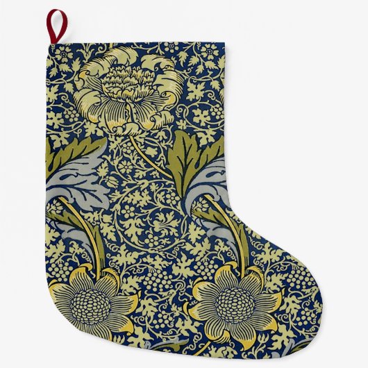 William Morris Kennet Floral Behang Blauw Grote Kerstsok (Voorkant)