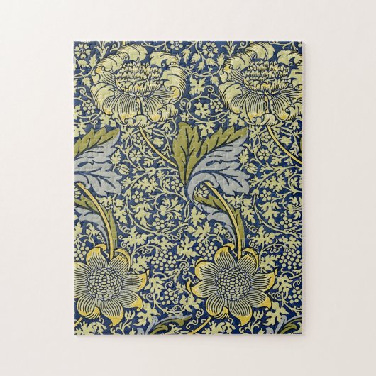 William Morris Kennet Floral Behang Blauw Legpuzzel (Verticaal)