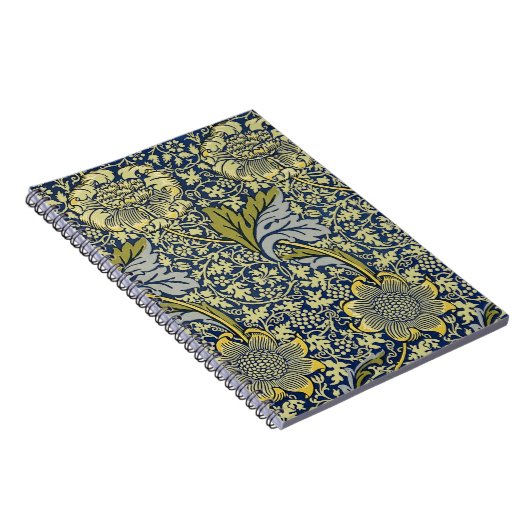 William Morris Kennet Floral Behang Blauw Notitieboek (Rechterzijde)