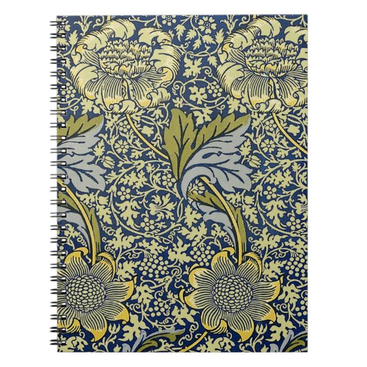 William Morris Kennet Floral Behang Blauw Notitieboek (Voorkant)