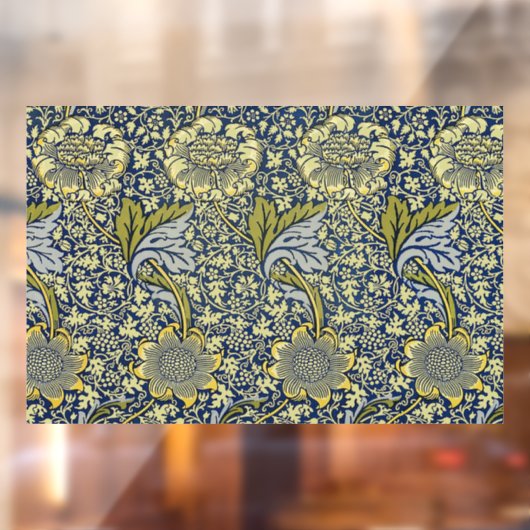William Morris Kennet Floral Behang Blauw Raamsticker (Vel 2)