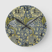 William Morris Kennet Floral Behang Blauw Ronde Klok (Voorkant)