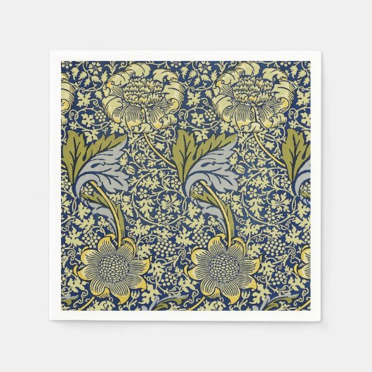 William Morris Kennet Floral Behang Blauw Servet (Voorkant)