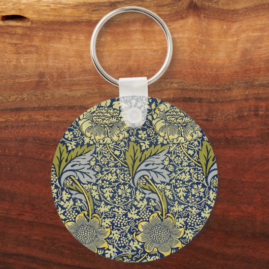 William Morris Kennet Floral Behang Blauw Sleutelhanger (Voorkant)