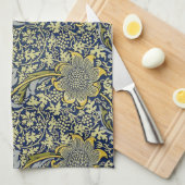 William Morris Kennet Floral Behang Blauw Theedoek (Quarter Fold)