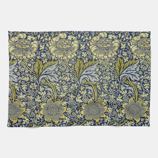 William Morris Kennet Floral Behang Blauw Theedoek (Horizontaal)