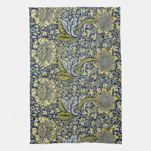 William Morris Kennet Floral Behang Blauw Theedoek (Verticaal)