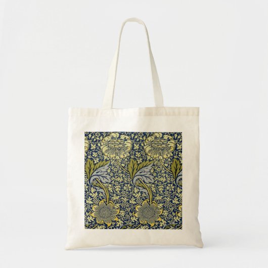 William Morris Kennet Floral Behang Blauw Tote Bag (Voorkant)