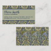 William Morris Kennet Floral Behang Blauw Visitekaartje (Voorkant / Achterkant)