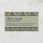 William Morris Kennet Floral Behang Blauw Visitekaartje (Voorkant)