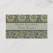 William Morris Kennet Floral Behang Blauw Visitekaartje (Voorkant)