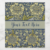 William Morris Kennet Floral Behang Blauw Wijn Etiket (Enkel label)