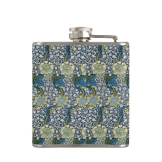 William Morris Kennet Pattern (Blauw) Heupfles (Achterkant)