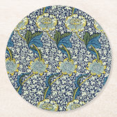 William Morris Kennet Pattern (Blauw) Ronde Kartonnen Onderzetter (Voorkant)