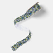 William Morris Kennet Pattern (Blauw) Satijnen Lint (Achterkant)