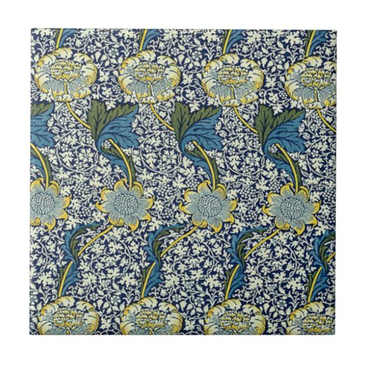 William Morris Kennet Pattern (Blauw) Tegeltje (Voorkant)
