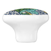 William Morris keramische knop floral blauw geel (Zijkant)