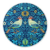 William Morris keramische knop vogels blauw  (Voorkant)
