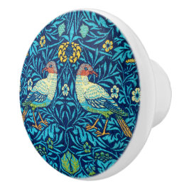 William Morris keramische knop vogels blauw