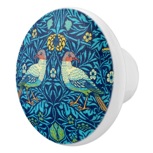 William Morris keramische knop vogels blauw  (Rechts)