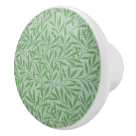 William Morris keramische knop wilg bladeren groen