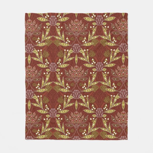 William Morris Kerstmis Fleece Deken (Voorkant)