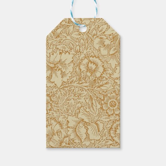 William Morris Klaproos Bloem Behang Cadeaulabel (Voorkant)