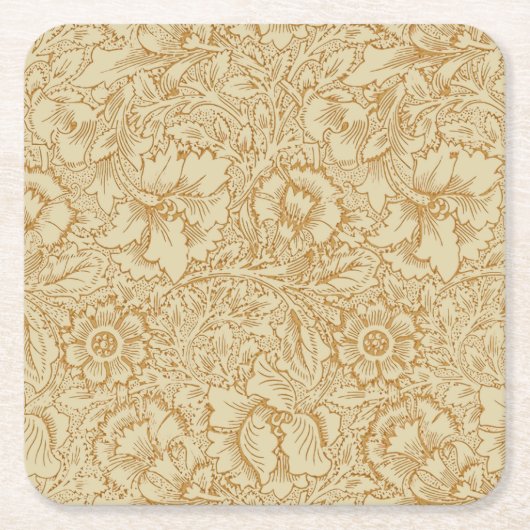William Morris Klaproos Bloem Behang Kartonnen Onderzetters (Voorkant)
