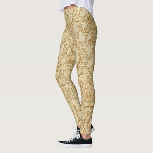 William Morris Klaproos Bloem Behang Leggings (Links)