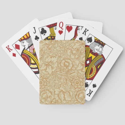 William Morris Klaproos Bloem Behang Pokerkaarten (Achterkant)
