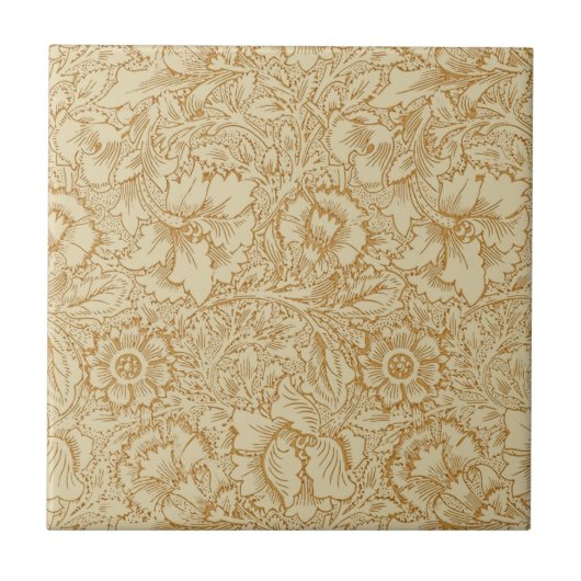 William Morris Klaproos Bloem Behang Tegeltje (Voorkant)