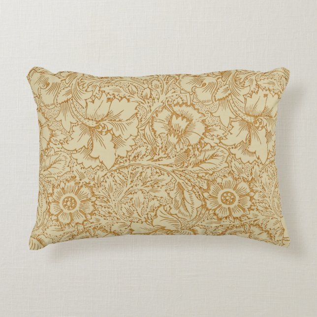 William Morris Klaproos Bloemenbehang Accent Kussen (Voorkant)