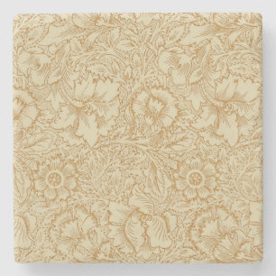 William Morris Klaproos Bloemenbehang Stenen Onderzetter