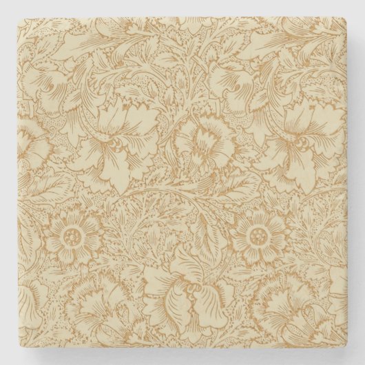 William Morris Klaproos Bloemenbehang Stenen Onderzetter (Voorkant)
