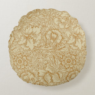 William Morris Klaproos Bloemig Behang Rond Kussen