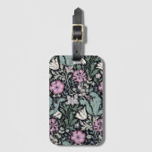 William Morris Klaproos Botanisch Behangsel in Vic Bagagelabel (Voorkant (verticaal))