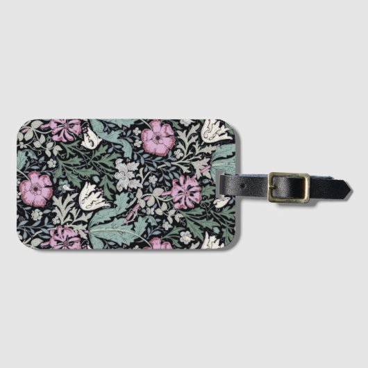 William Morris Klaproos Botanisch Behangsel in Vic Bagagelabel (Voorkant (horizontaal))