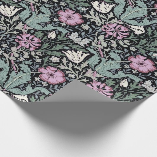 William Morris Klaproos Botanische Victoriaanse Be Cadeaupapier (Hoek)