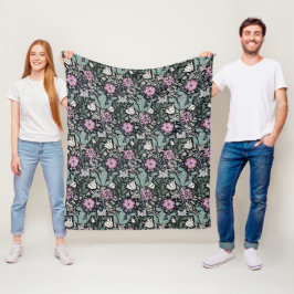 William Morris Klaproos Botanische Victoriaanse Be Fleece Deken