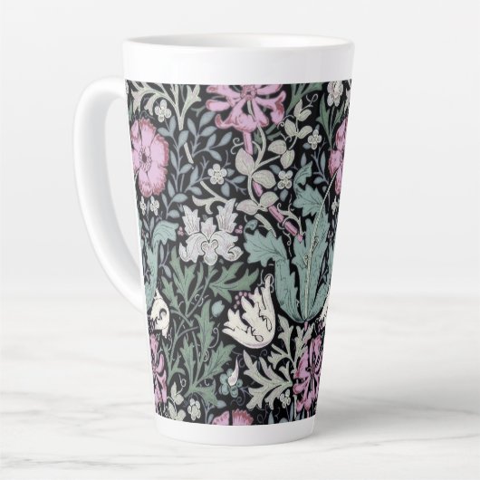 William Morris Klaproos Botanische Victoriaanse Be Latte Mok (Linkerhoek)