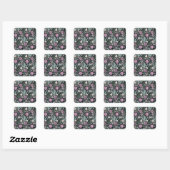 William Morris Klaproos Botanische Victoriaanse Be Vierkante Sticker (Vel)