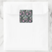 William Morris Klaproos Botanische Victoriaanse Be Vierkante Sticker (Tas)