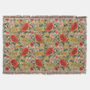 William Morris Klaprozen Art Nouveau Bloempatroon Deken