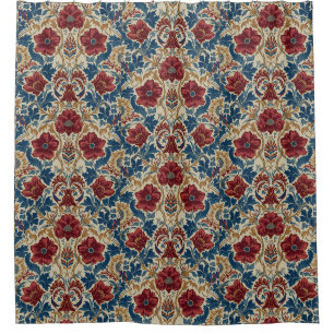 William Morris Klaprozen Art Nouveau Bloempatroon Douchegordijn