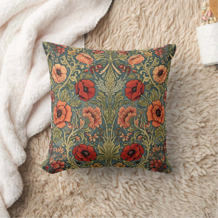 William Morris Klaprozen Art Nouveau Bloempatroon Kussen